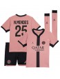 Billige Paris Saint-Germain Nuno Mendes #25 Tredjedraktsett Barn 2024-25 Kortermet (+ Korte bukser)